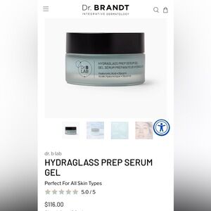 Dr B labs by Dr Brandt. Hydraglass Prep Serum Gel - White